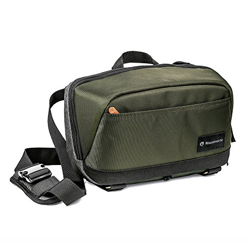 Manfrotto Street - Riñonera / Sling para cámara CSC (Ideal para el dji Mavic Pro, divisores extraíbles, Transporte Cruzada o a Cintura) Verde y Negro