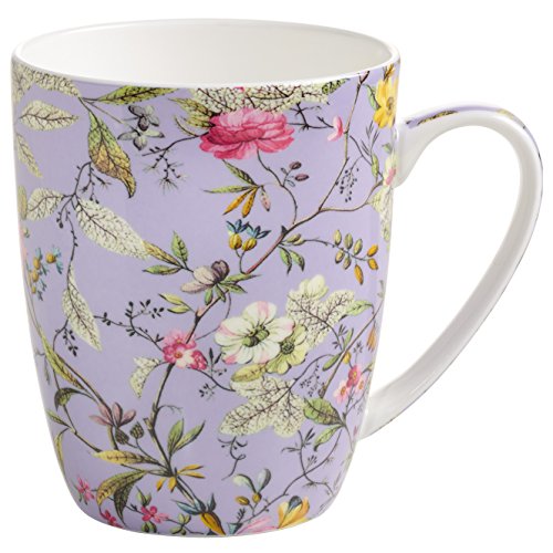 Maxwell & Williams Kilburn Becher Winter Bloom, Geschenkbox, Porzellan, WK11400 Vaso, Porcelana, Lila, Bunt, 11.5 x 8.5 x 10.5 cm