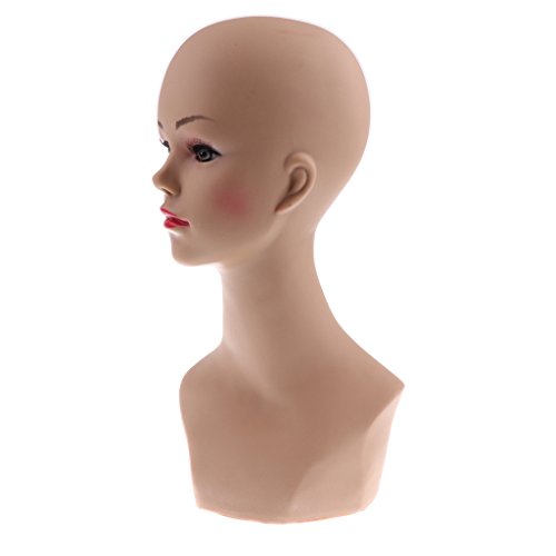 Modelo de Cabeza de Maniquí Mujer de PVC Duradero Sostenedor de Pantalla de Pelucas Sombreros