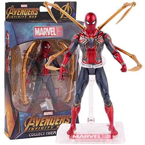 Muñeca de superhéroe - Juguetes Marvel Avengers Infinity War Iron Spider Spiderman Figura de acción PVC Spider Man Figura de colección Modelo de Juguete 17 cm Carácter de superhéroe