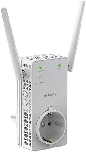 Netgear EX6130 - Amplificador Señal WiFi AC1200, Repetidor WiFi de Enchufe Doble Banda, Puerto LAN, Compatibilidad Universal, Blanco