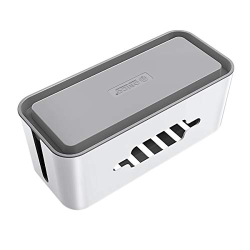 ORICO-Caja para Cables, Caja Cables, Caja Organizadora Cables- Regletas, Cargadores, Adaptadores, Alargadores y Otros Accesorios- Gris y Blanco