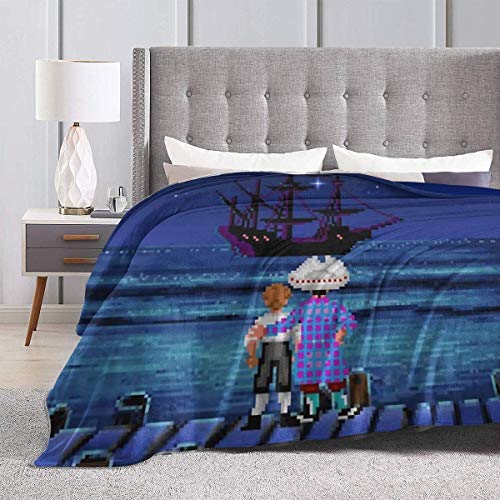 Peyolad Manta de Cama de Franela Suave Mantas de Tiro Suave for Kids Teenages Adults Bedroom Decor Guybrush & Stan (Monkey Island) Ultra Soft Micro Fleece Blanket Couch 50X40inches