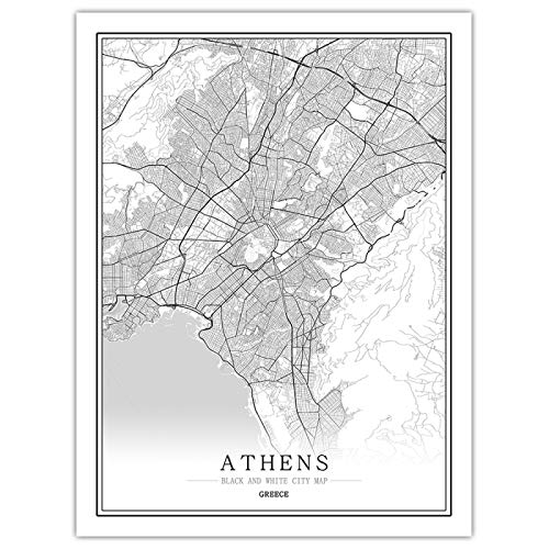 Puzzle De 300/500/1000/1500 Piezas,Grecia Atenas Mapa Ciudad Adultos Madera Rompecabezas Familia Educativa Difícil Descompresión Desafío Lógica Juguete Para Niños Adolescentes Decoración Del Ho