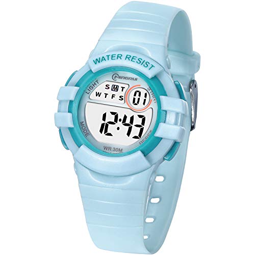 Reloj Digital Deportivo para Niños, Reloj de Pulsera Niña Multifunción con Pantalla LED Impermeable para Niños, Niñas Reloj Infantil Aprendizaje para Niños 4-15 Años (Verde)