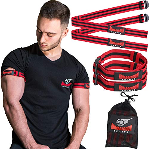 Resistance Training Bands for Blood Flow Restriction of Arms and Legs – 4 Pack, Bandas de entrenamiento de restricción de flujo sanguíneo para brazos y piernas, correas de entrenamiento de oclusión