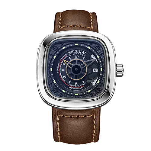 RORIOS Deportes Reloj de Hombre Clásico Relojes de Pulsera Mecánico Automático Calendario Luminous Dials Hombres Relojes Mecánico