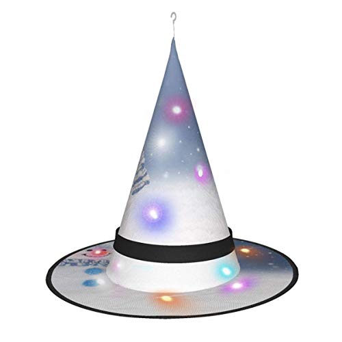 rouxf Muñeco de Nieve de Invierno () Sombreros de Bruja Que Brillan intensamente con iluminación Colgante Accesorio de Disfraz de Halloween para Fiesta de Halloween Mascarada C