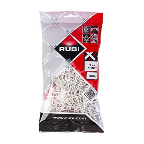 Rubi 2911 crucetas para juntas, Blanco, 1 mm, Set de 300 Piezas