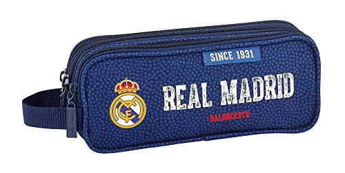 Safta Estuche Real Madrid Basket Oficial Triple cremallera, 210x70x85mm