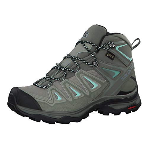 Salomon X Ultra 3 Mid GTX W, Botas de Senderismo Mujer, Gris (Shadow/Castor Gray/Beach Glass 000), 40 EU