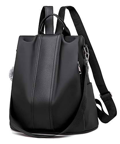 shepretty Mochila Oxford antirrobo Impermeable para Mujer, 8888-1 Negro