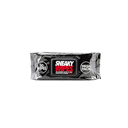 Sneaky Wipes - Toallitas de limpieza para zapatos y zapatillas en Mega Pack (50 toallitas) (Talla Única) (Negro)