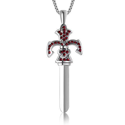 STEWYR Característica De Moda Retro Titanium Steel Red Diamond Cross Collar Hombres Colgante Joyas Adornos