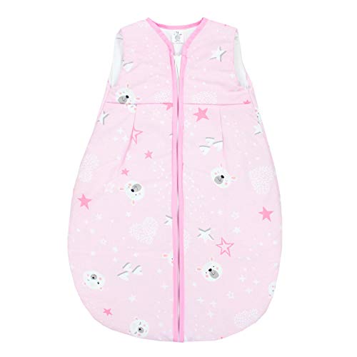 TupTam Saco de Dormir sin Mangas Calentado para Bebé, Oso Estrellas/Rosa, 1-2 Años (80-86cm)