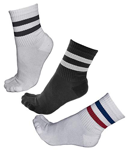 vitsocks Calcetines Deporte BAMBÚ Extra Suave Mujer (3 PARES) Antiampollas Tenis, 2x blancos 1x negro, 39-42