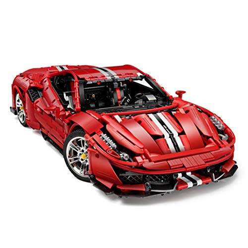 WEERUN Technic Coche Deportivo Set de Construcción para Ferrari 488, Technic Coche de Carreras con Bloques de Construcción Modelo de Coche, 3236 Piezas Bloques - Compatible con Lego