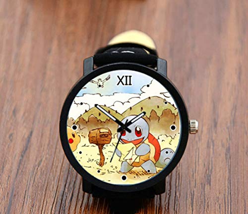 XINFAN Pikachu Reloj Versión Coreana del Reloj Grande De Los Hombres Pokemon con Los Mismos Regalos De Cumpleaños De Regalo De Estudiante Masculino Y Femenino.