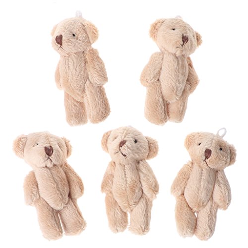 Xuniu 5 Piezas Lindo Mini Peluche Oso de Peluche, Suave Oso de Peluche Muñecas Niño Juguete de Regalo 7x4x4cm