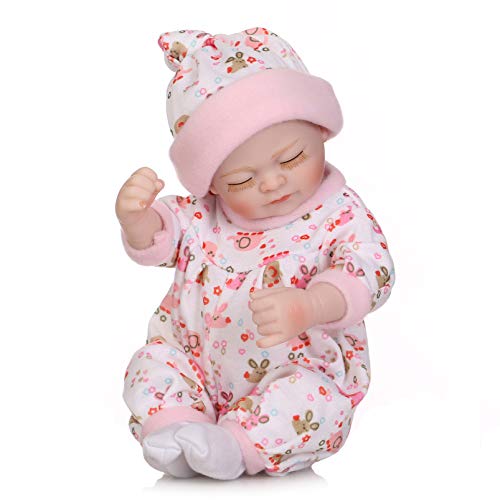 Yeah-hhi Muñecas De Silicona Renacida 27Cm Mini Mini Simulación De Lifelike Cerrado Ojo Muñeca Durmiente Niño Juguetes para Festival De Cumpleaños Regalo