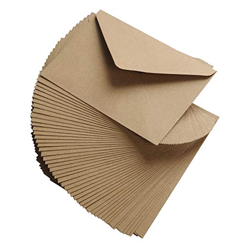 YOTINO 50Pcs Sobres Kraft 130 Gramos Papel Kraft Natural para Sobres de Felicitaciones e Invitaciones (114 x 162 mm)