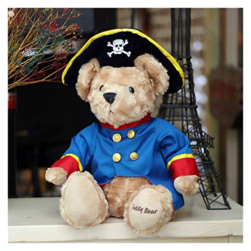 Ysguangs Juguete de Peluche Peluche Juguete Relleno Muñeca Dibujos Animados Animal Ted Oso Vestido Pirate Capitán Historia Historia Amigo Cumpleaños Regalo Regalo (Height : About 30cm)