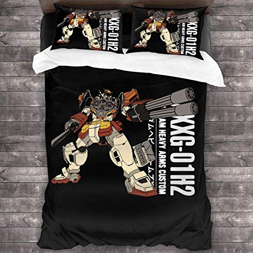 Yuanmeiju Juego de Cama Gundam Iron Blooded Orphans Barbatos Tekkadan Logo Soft Polyester 3 Piece Luxury Lightweight Bedding Set Bed for Adults Kids 1 Comforter Cover + 2 Pillowcases