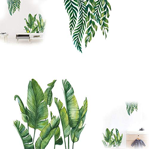 1 Juego de Pegatinas de Pared de Hoja Verde de Palmera, Decoración de Arte de Pared DIY, Pegatinas de Pared de árbol de la Selva Para Dormitorio, Sala de Estar, Puerta, Ventana, Ventana