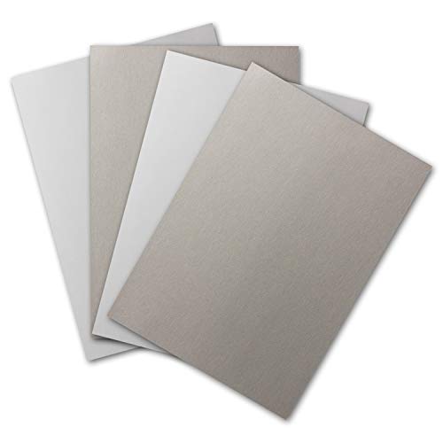 10 hojas Plano DIN A3, cartón para manualidades, 2 caras lisas de color blanco y gris grisáceo, 350 g/m², 297 x 420 mm, cartón estable
