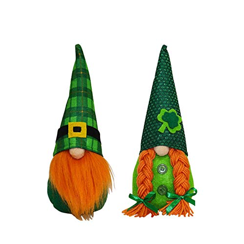 2 muñecos de San Patricio, color verde, 22 cm (verde)