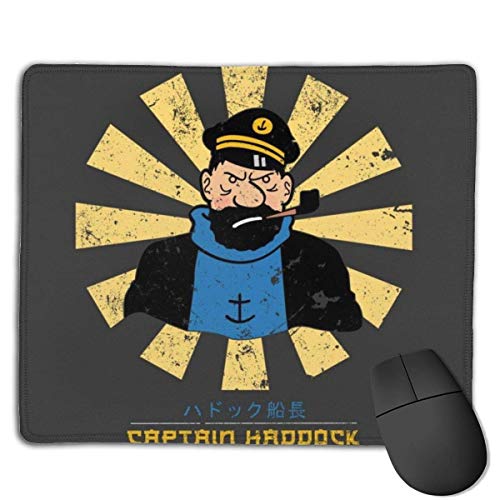 25X30CM Captain Haddock Alfombrillas de ratón Antideslizantes para Juegos Antideslizantes japonesas de Tintín Alfombrilla para ratón