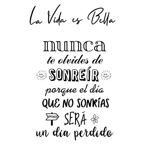 2pcs Pegatinas Citas Inspiradoras Pared Español Vinilos Frases Motivadoras Letras Stickers Adhesivos Negro Decorativos Habitación Dormitorio Salón Oficina Nunca te olvides. La vida.