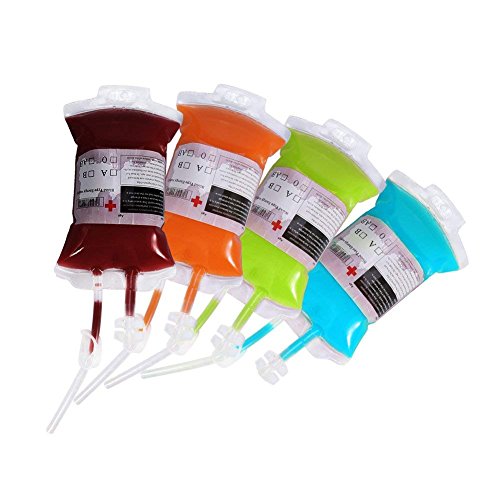 380 ml Bolsa Beber Sangre Halloween PVC Bolsa Bebidas Bolsa Sangre Bolsa Infusión Decoración Ideal para Fiest