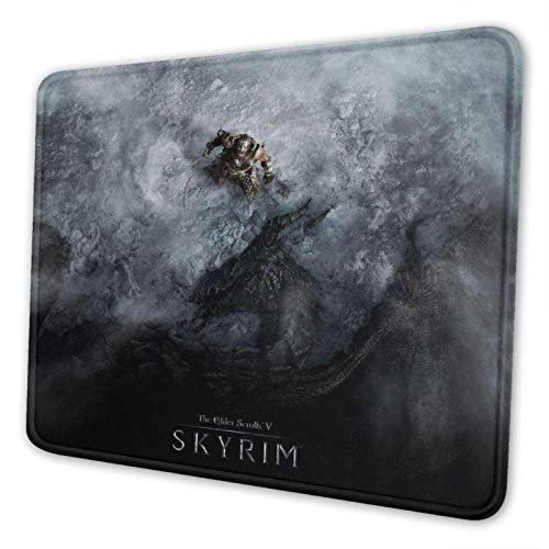 AEMAPE Elder SC Roll 5 Skyrim Mouse Pad Gaming Mouse Pad Base de Neopreno Antideslizante con Borde Cosido PC Mousepad para la Oficina en casa