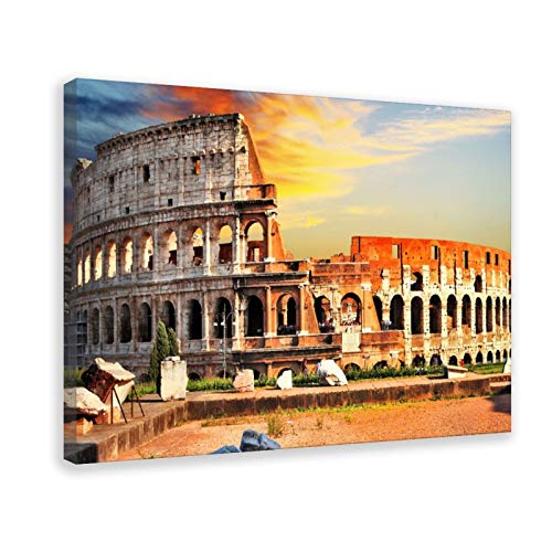 Anfiteatro romano, Italia – Cuadro de decoración de monumento histórico del antiguo Coliseo, edificio de Gladiador, imagen de combate, póster de pared, impresión de pintura para sala de estar Bedro