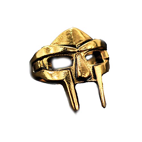 Anillo de gladiador, Doom Mask Anillo de estilo gladiador Anillo de acero inoxidable plateado dorado de Guerrero romano antiguo (Gold, 9)