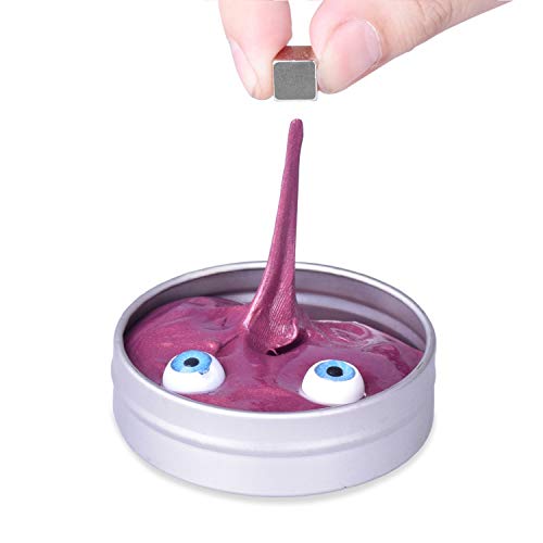 Arcilla y Plastilina Mágica LeeHur Lodo de Goma Inteligente con Ojos, Arcilla Mágica DIY Creativa, Plastilina Inteligente, Juguetes Magnéticos Terapia Estrés para Niños y Adulto, Fucsia