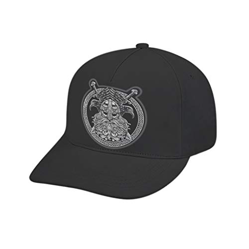 AXGM Teen Studenten Cap Wikinger Odin Cuervo gorro transpirable Outdoor sombrero Snapback Cap con visera sombrero para tenis, golf viajes, blanco, talla única