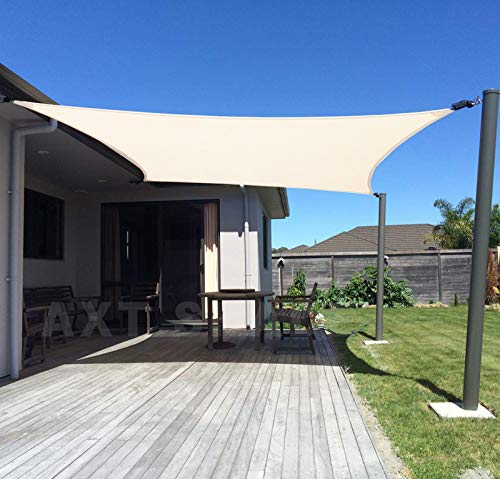 AXT SHADE Toldo Vela de Sombra Rectangular 2 x 3 m, protección Rayos UV y HDPE Transpirable para Patio, Exteriores, Jardín, Color Beige