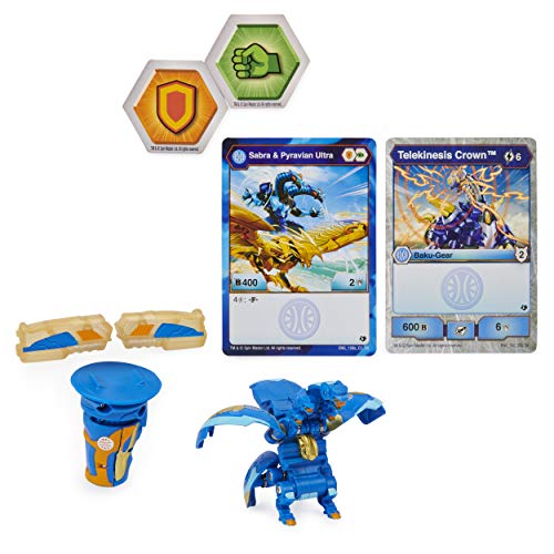 Bakugan Ultra, fusionada Sabra x Pyravian con transformación Baku-Gear, Armored Alliance Figura de acción Coleccionable de 7,5 cm de Alto