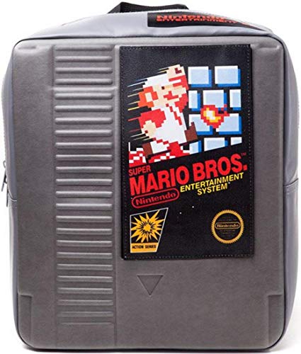 Bioworld Mochila Nintendo Nes Cartridge 3D en forma de cartucho, gris, 34 cm