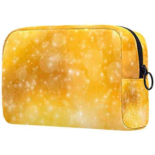 Bolso Cosmético Impermeable Halo Amarillo Starlight Neceser Viaje Bolsa de Maquillaje Portable Neceser de Bolsa de Lavado de Viajes Vacaciones Elementos Esenciales 18.5x7.5x13cm