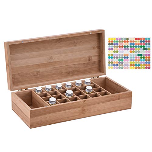 BrilliantDay Caja de Almacenamiento de Aceite Esencial de Madera con 26 Compartimentos giratorios para aceites Esenciales, aromaterapia, Caja de exhibición de Aceite para Viajes y presentaciones