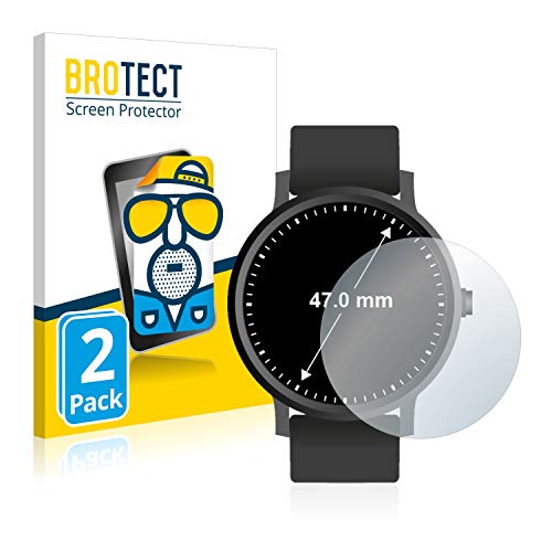 BROTECT Protector Pantalla Anti-Reflejos Compatible con Relojes (Circular, Diámetro: 47 mm) (2 Unidades) Pelicula Mate Anti-Huellas