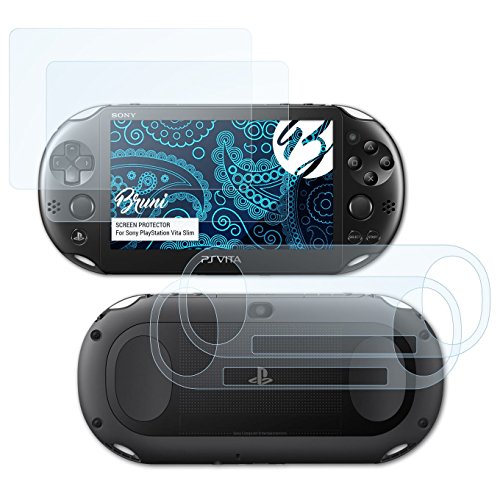 Bruni Película Protectora compatible con Sony PlayStation Vita Slim Protector Película, claro Lámina Protectora (Set de 2)