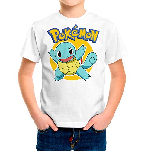 Camiseta Niño Pokemon, Squirtle (Blanco, 7 años)