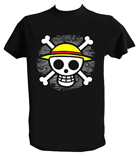 Camiseta One Piece Hombre Niño Negra Luffy Trafalgar Law Anime Manga, Hombre - S Fit