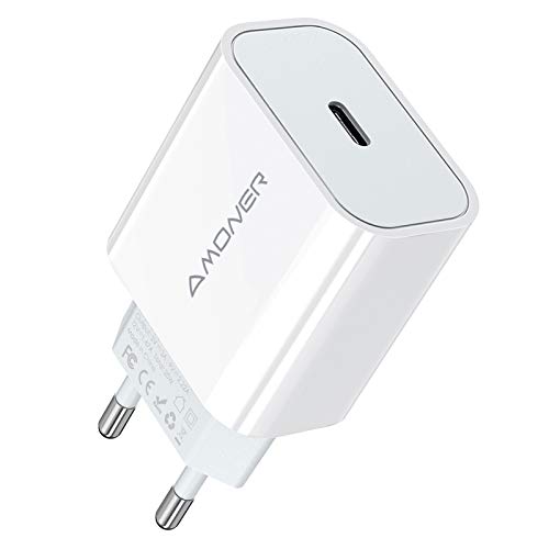 Cargador USB C Amoner 20w y Cable de Carga para iPhone Cargador rápido Adecuado para iPhone 12,12mini, 12 Pro, 12 Pro MAX, 11,11 Pro, 11 Pro MAX, Nuevo SE, XR (Un Cargador)