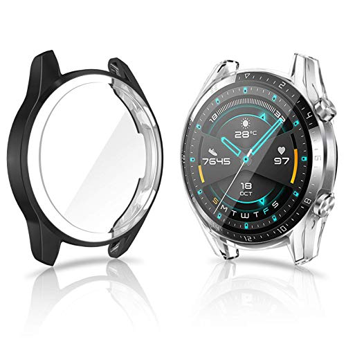 CAVN Protector de Pantalla Compatible con Huawei Watch GT2 46mm, 2 Unidades, TPU Suave Resistente a los arañazos, a Prueba de arañazos Funda Protector para GT2 46mm