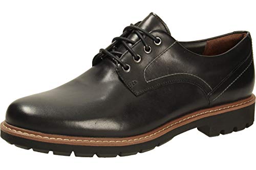 Clarks Batcombe Hall Derby - Zapatos de Cordones para Hombre, Negro (Black Leather), 46 EU